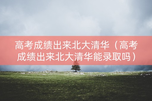 高考成绩出来北大清华（高考成绩出来北大清华能录取吗）
