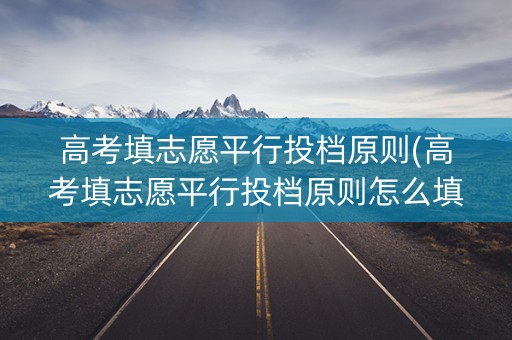 高考填志愿平行投档原则(高考填志愿平行投档原则怎么填)