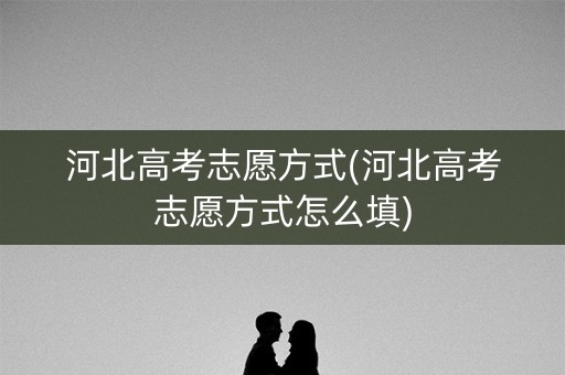 河北高考志愿方式(河北高考志愿方式怎么填)