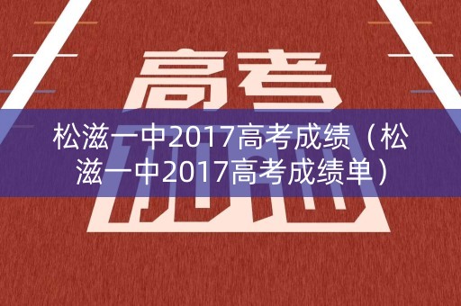 松滋一中2017高考成绩（松滋一中2017高考成绩单）