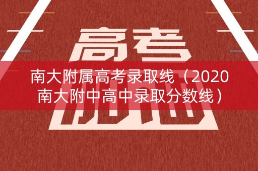 南大附属高考录取线（2020南大附中高中录取分数线）