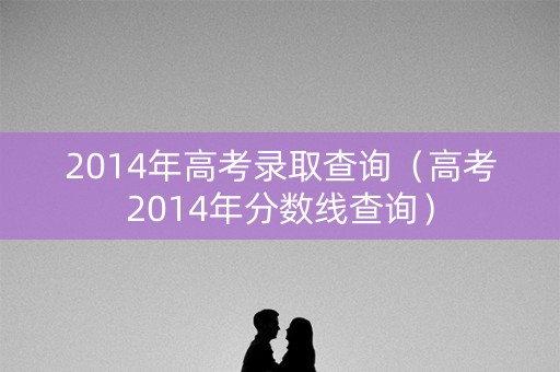 2014年高考录取查询（高考2014年分数线查询）