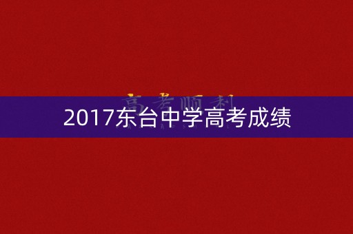 2017东台中学高考成绩