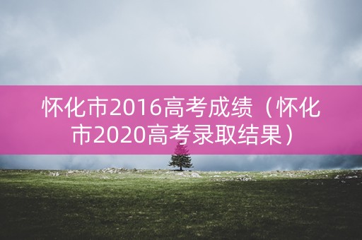 怀化市2016高考成绩（怀化市2020高考录取结果）