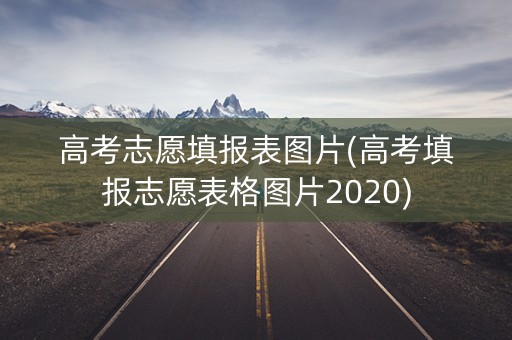 高考志愿填报表图片(高考填报志愿表格图片2020)