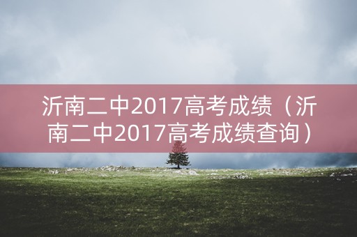 沂南二中2017高考成绩(沂南二中2017高考成绩查询) 沂南二中2017高考成绩(沂南二中2017高考成绩查询)