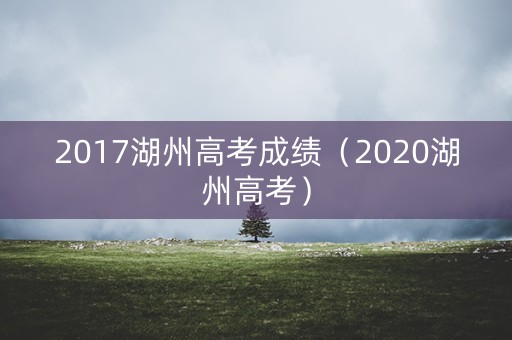 2017湖州高考成绩（2020湖州高考）
