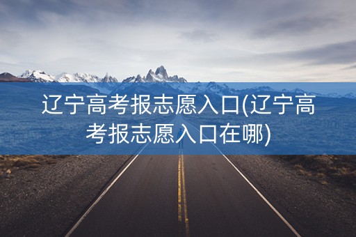 辽宁高考报志愿入口(辽宁高考报志愿入口在哪)