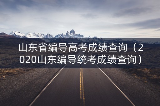 山东省编导高考成绩查询（2020山东编导统考成绩查询）