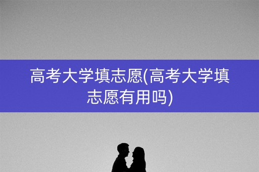 高考大学填志愿(高考大学填志愿有用吗)