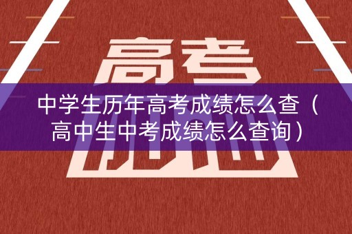 中学生历年高考成绩怎么查（高中生中考成绩怎么查询）