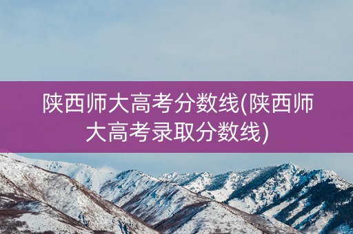 陕西师大高考分数线(陕西师大高考录取分数线)