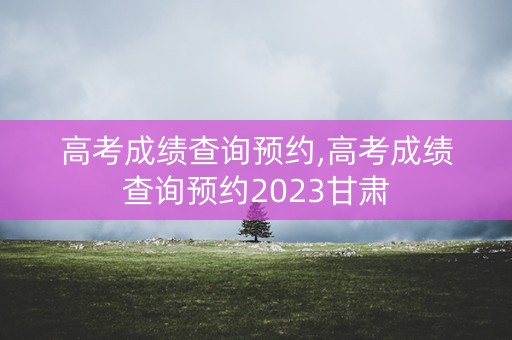 高考成绩查询预约,高考成绩查询预约2023甘肃