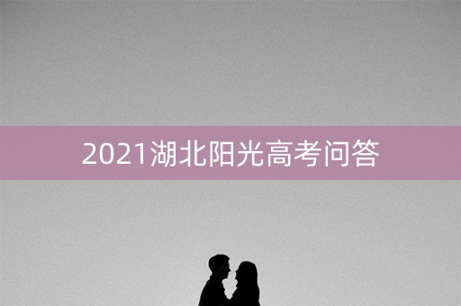 2021湖北阳光高考问答