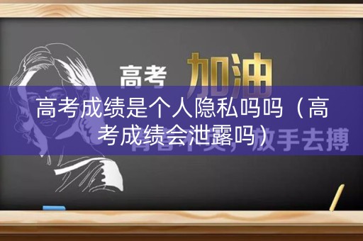 高考成绩是个人隐私吗吗(高考成绩会泄露吗) 高考成绩是个人隐私吗吗(高考成绩会泄露吗)