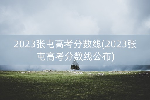 2023张屯高考分数线(2023张屯高考分数线公布)
