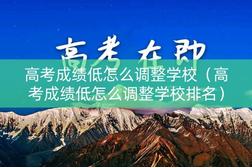 高考成绩低怎么调整学校（高考成绩低怎么调整学校排名）