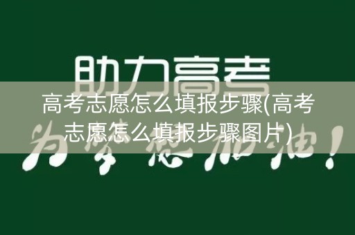 高考志愿怎么填报步骤(高考志愿怎么填报步骤图片)