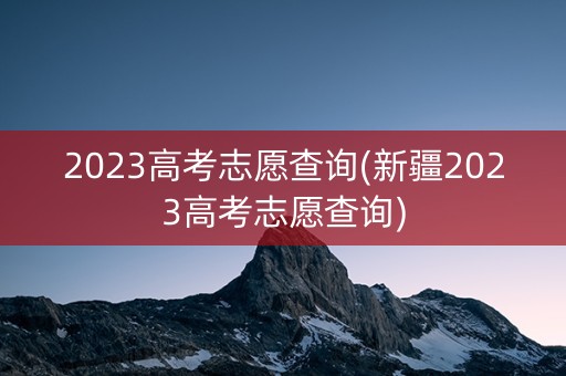 2023高考志愿查询(新疆2023高考志愿查询)