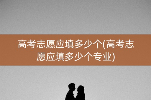 高考志愿应填多少个(高考志愿应填多少个专业)