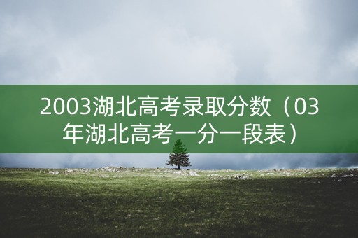 2003湖北高考录取分数(03年湖北高考一分一段表) 2003湖北高考录取分数(03年湖北高考一分一段表)
