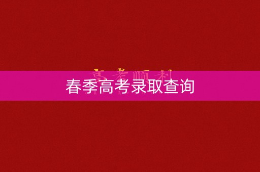 春季高考录取查询