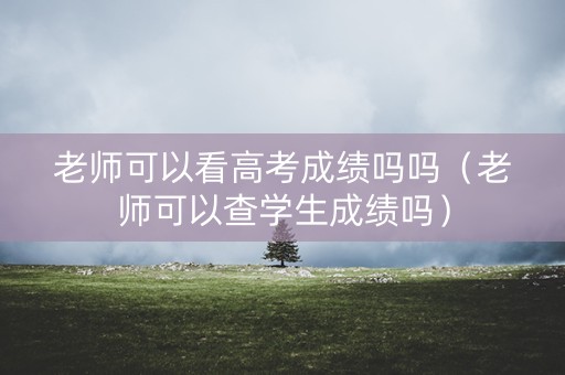 老师可以看高考成绩吗吗（老师可以查学生成绩吗）