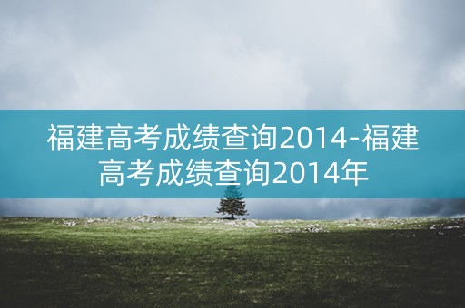 福建高考成绩查询2014-福建高考成绩查询2014年