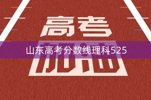 山东高考分数线理科525