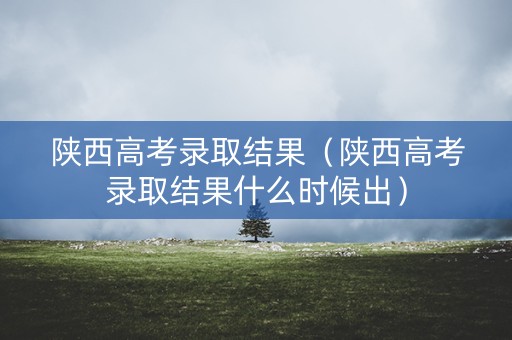 陕西高考录取结果（陕西高考录取结果什么时候出）