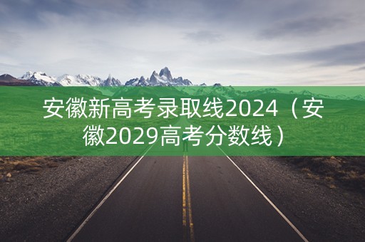 安徽新高考录取线2024（安徽2029高考分数线）