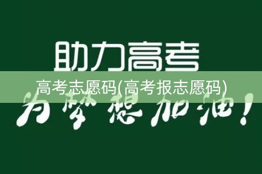 高考志愿码(高考报志愿码)