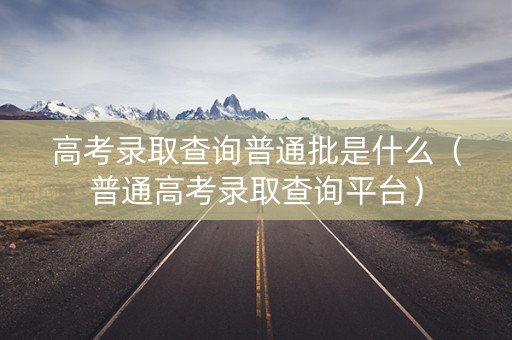 高考录取查询普通批是什么（普通高考录取查询平台）