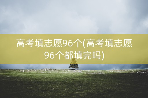 高考填志愿96个(高考填志愿96个都填完吗)