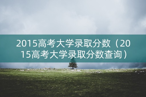 2015高考大学录取分数（2015高考大学录取分数查询）
