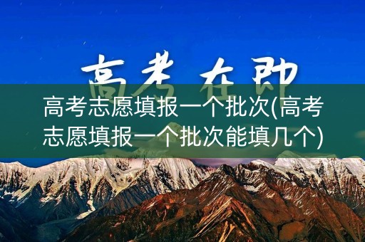 高考志愿填报一个批次(高考志愿填报一个批次能填几个) 高考志愿填报一个批次(高考志愿填报一个批次能填几个)