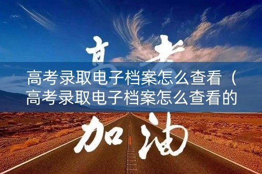 高考录取电子档案怎么查看（高考录取电子档案怎么查看的）