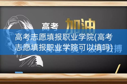 高考志愿填报职业学院(高考志愿填报职业学院可以填吗) 高考志愿填报职业学院(高考志愿填报职业学院可以填吗)