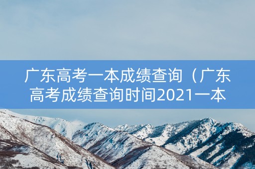广东高考一本成绩查询（广东高考成绩查询时间2021一本）