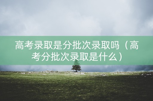 高考录取是分批次录取吗（高考分批次录取是什么）