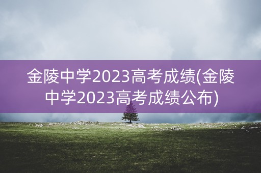 金陵中学2023高考成绩(金陵中学2023高考成绩公布)