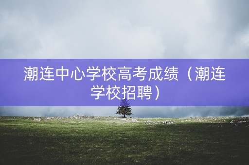 潮连中心学校高考成绩（潮连学校招聘）