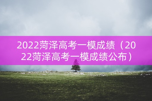 2022菏泽高考一模成绩（2022菏泽高考一模成绩公布）