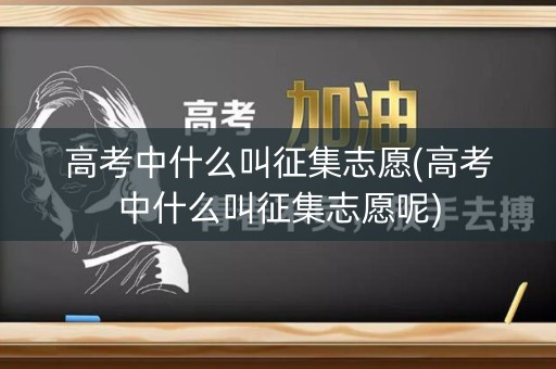 高考中什么叫征集志愿(高考中什么叫征集志愿呢)