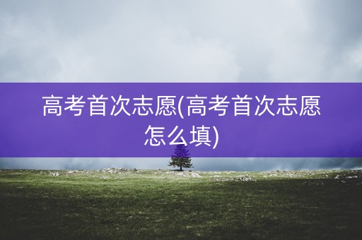 高考首次志愿(高考首次志愿怎么填)