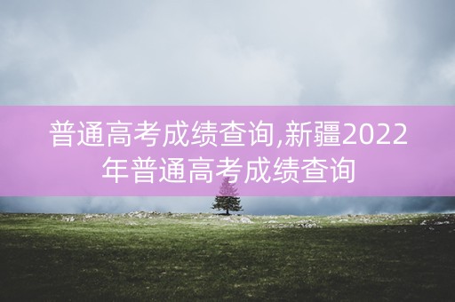 普通高考成绩查询,新疆2022年普通高考成绩查询