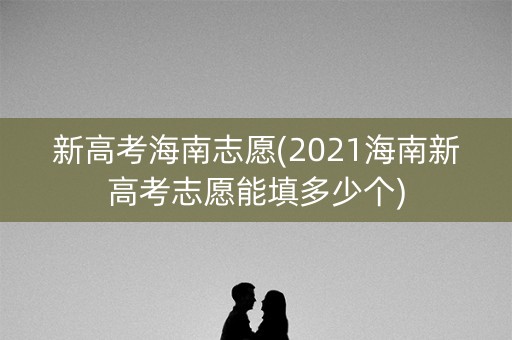 新高考海南志愿(2021海南新高考志愿能填多少个)