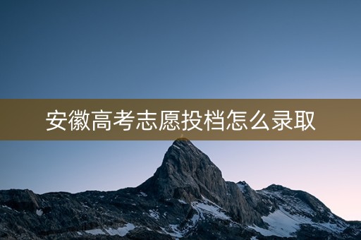 安徽高考志愿投档怎么录取