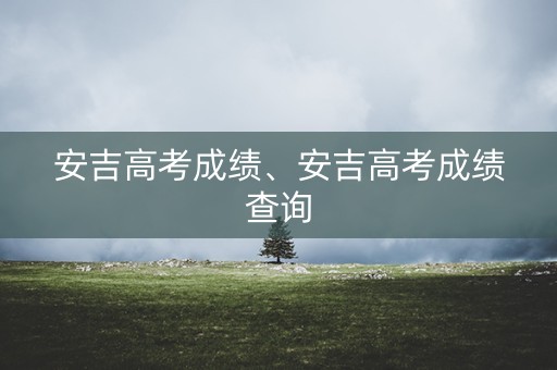 安吉高考成绩、安吉高考成绩查询