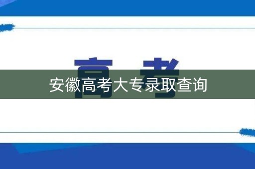 安徽高考大专录取查询